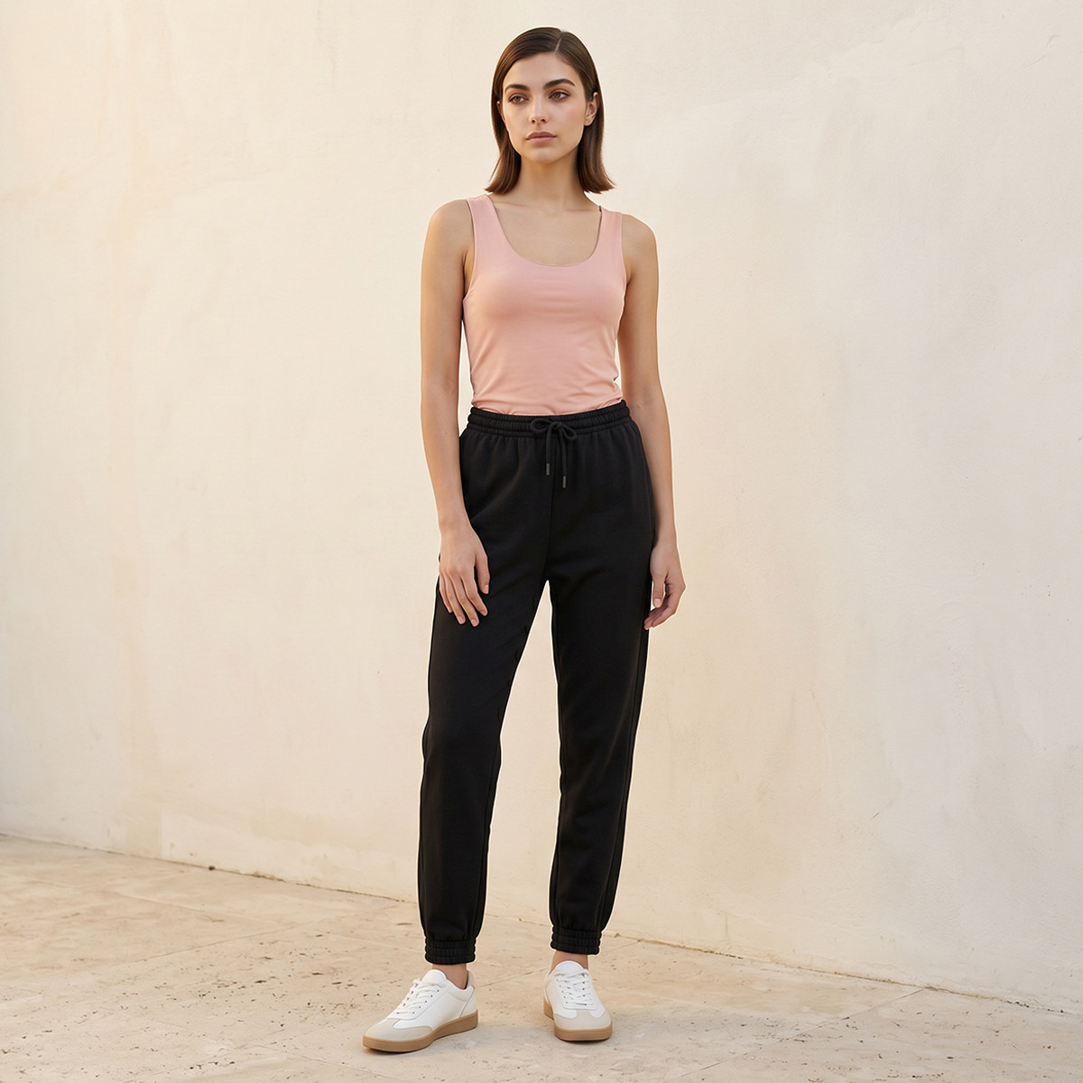 بنطلون جوجر بقصة عادية وخصر مرن من سبلاش بيسك-women-clothing-bottoms-joggers-image-3