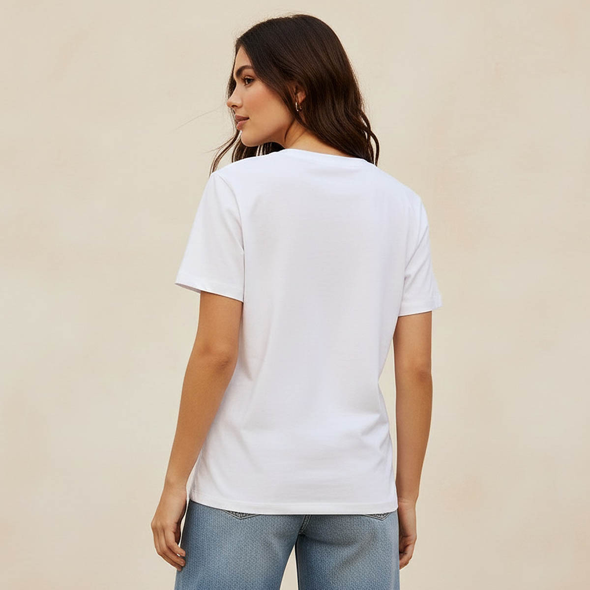 Regular Fit Cotton T-shirt with Typographic Print-women-clothing-tshirts-image-4