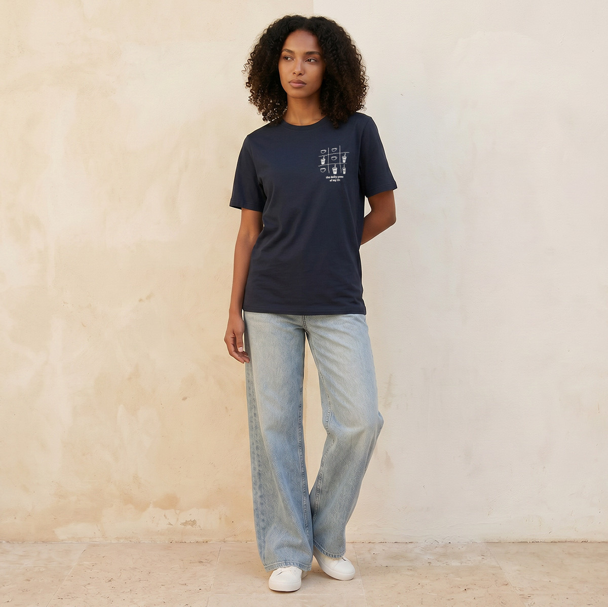 Splash Basic Cotton T-shirt with Sketch Art Print-women-clothing-tshirts-image-3