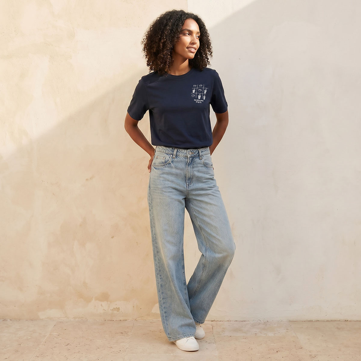 Splash Basic Cotton T-shirt with Sketch Art Print-women-clothing-tshirts-image-5