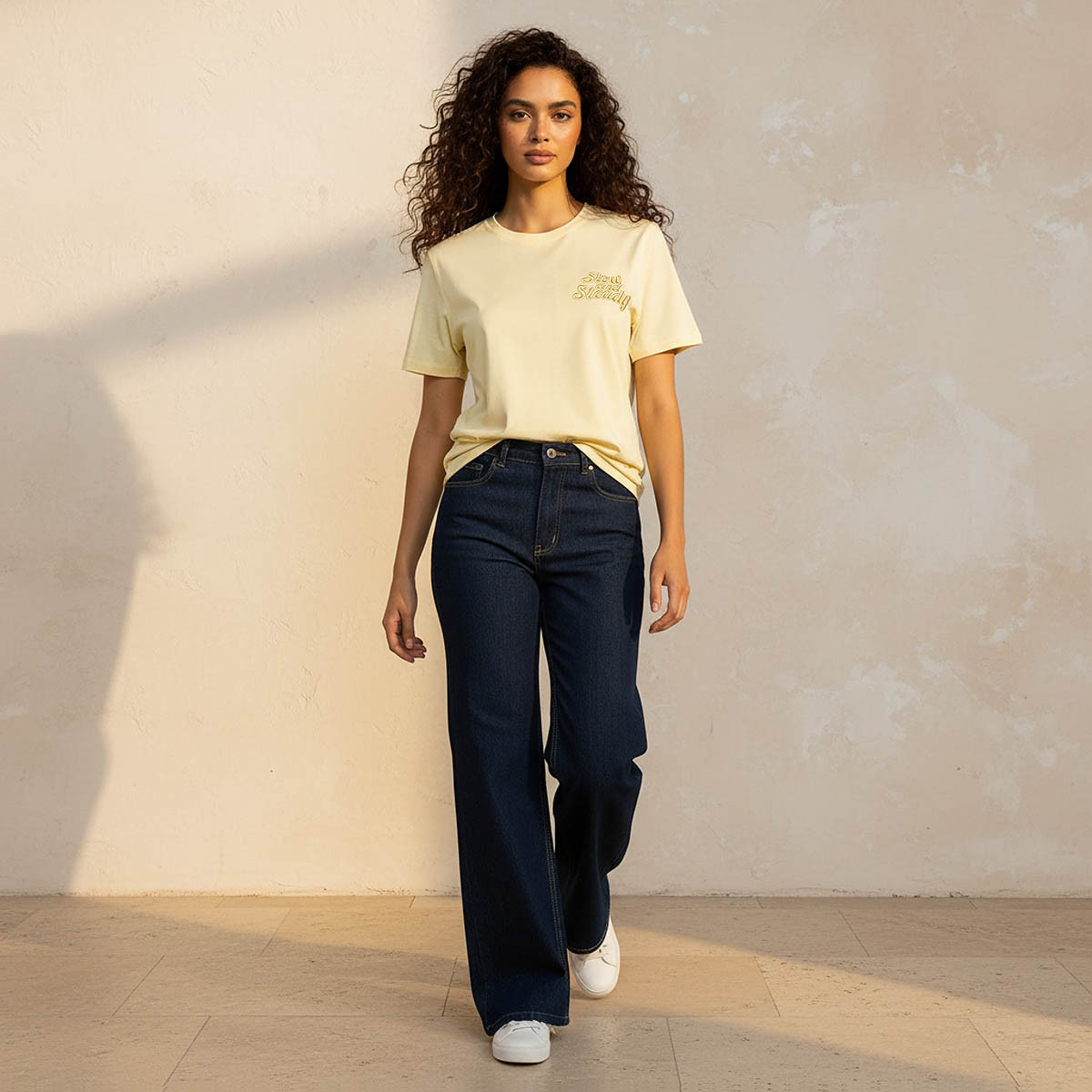 Cotton T-shirt with Slogan Embroidery-women-clothing-tshirts-image-3