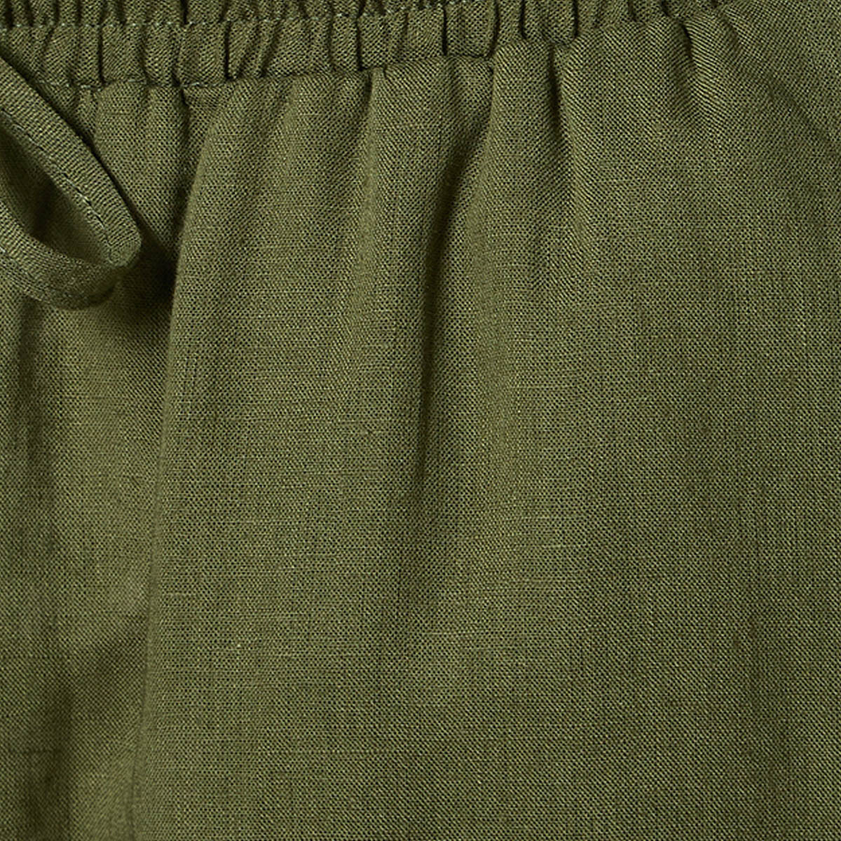 Splash Basic Wide Leg Drawstring Waist Linen Blend Pull On Pants-women-clothing-trousers-image-2
