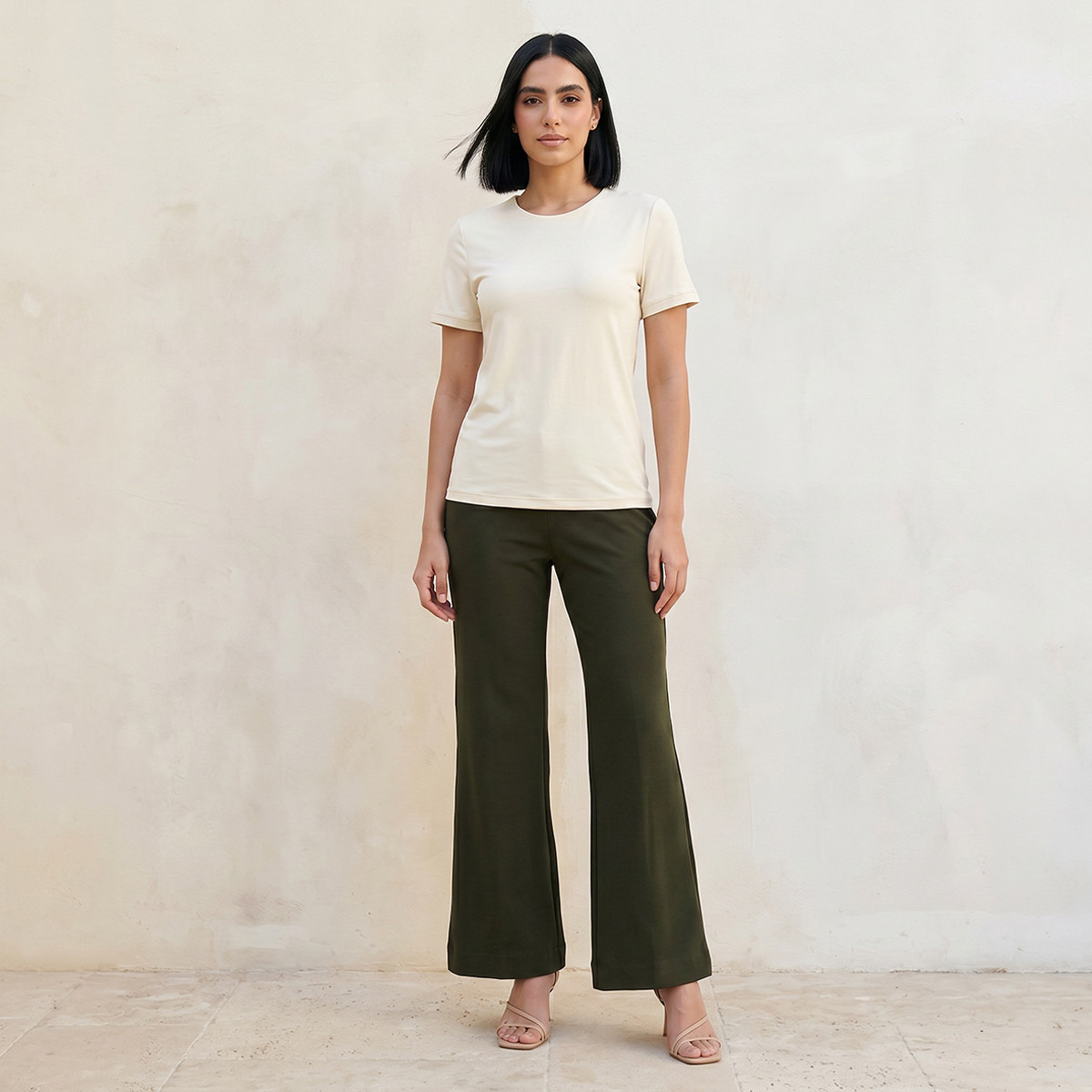 Splash Basic Regular Fit T-shirt with Round Neck-women-clothing-tshirts-image-3
