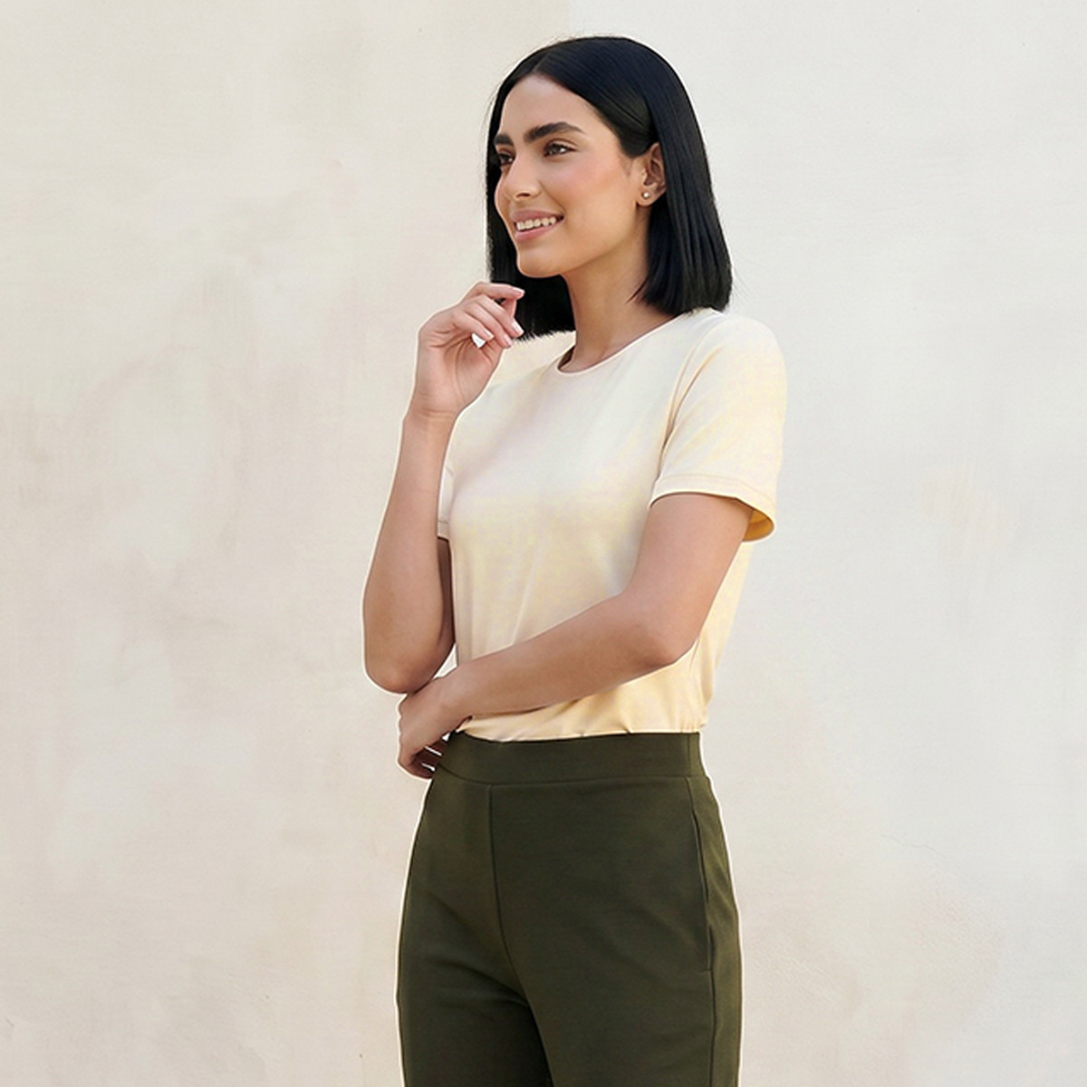 Splash Basic Regular Fit T-shirt with Round Neck-women-clothing-tshirts-image-5