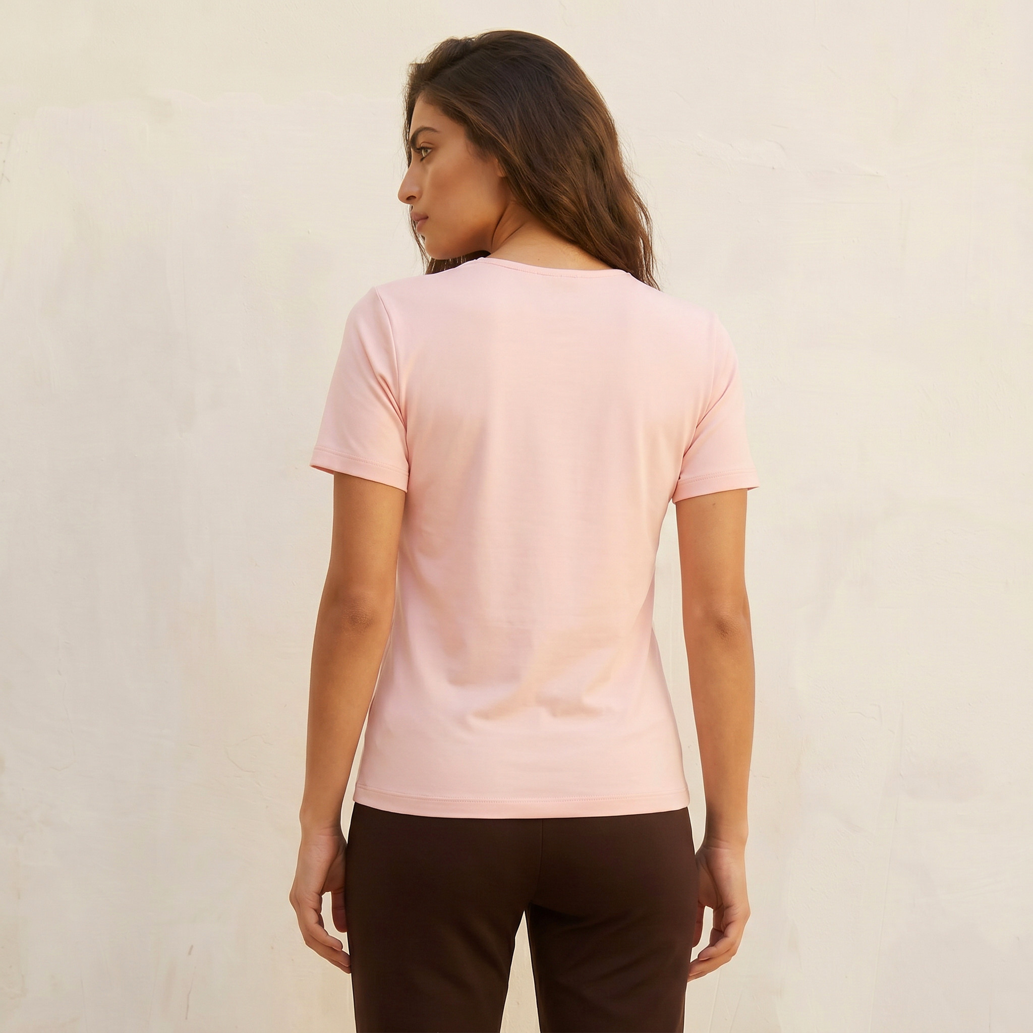 Splash Basic Regular Fit T-shirt with Round Neck-women-clothing-tshirts-image-4
