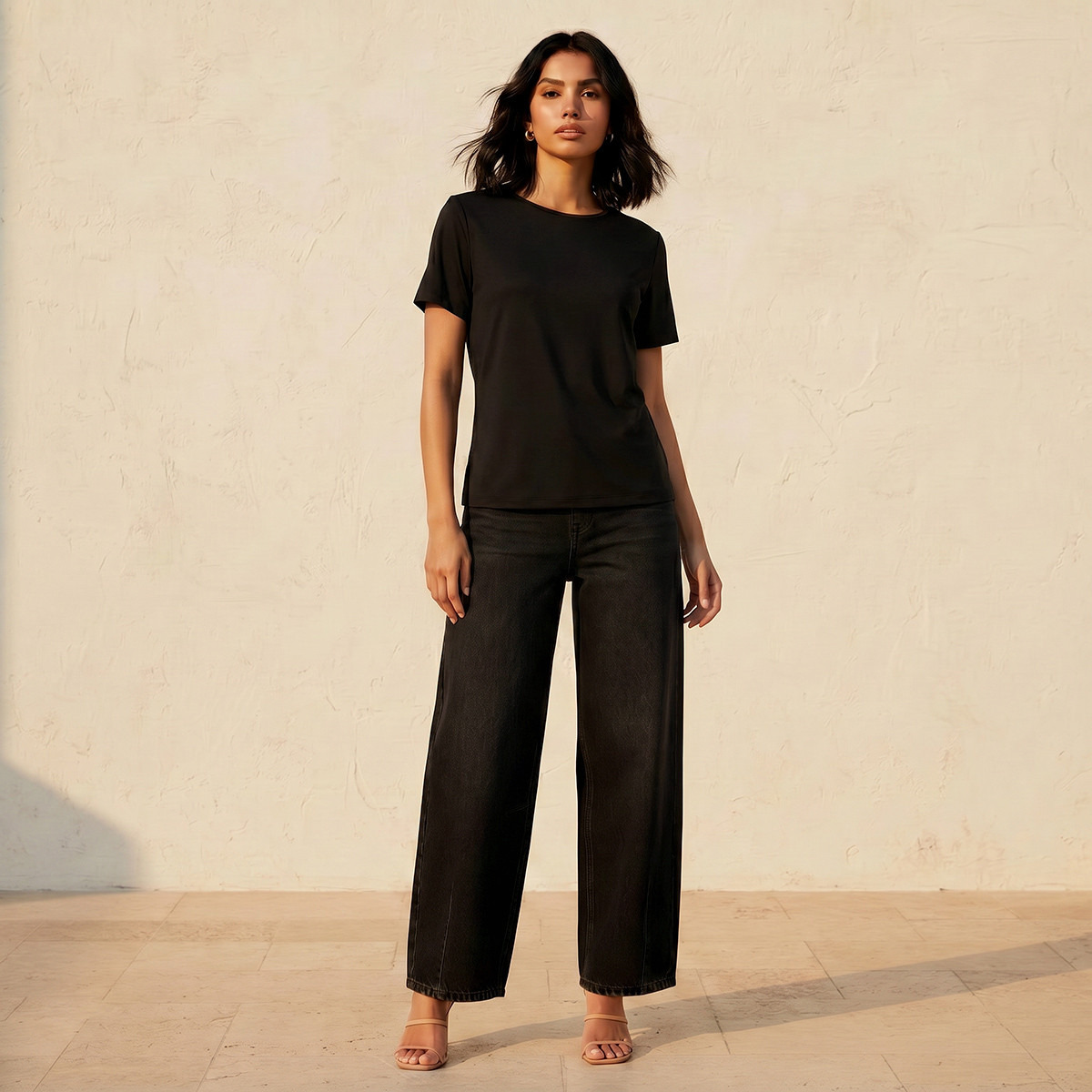 تيشيرت بقصة عادية وياقة مستديرة من سبلاش بيسك-women-clothing-tshirts-image-3