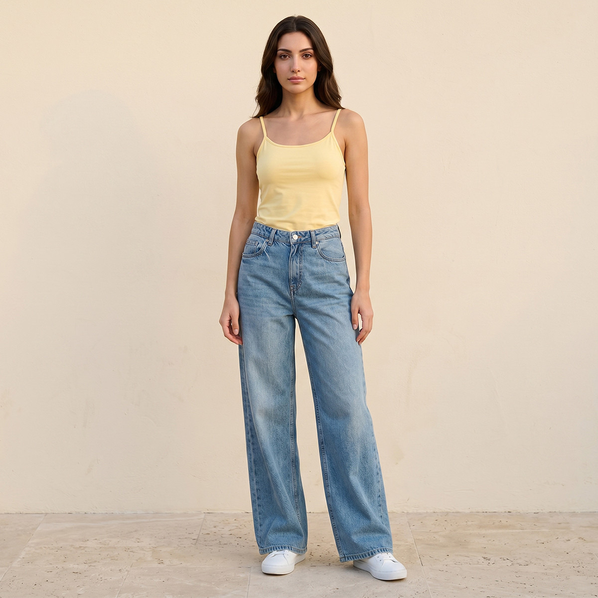 Splash Basic Slim Fit Top with Spaghetti Straps-women-clothing-tshirts-image-3