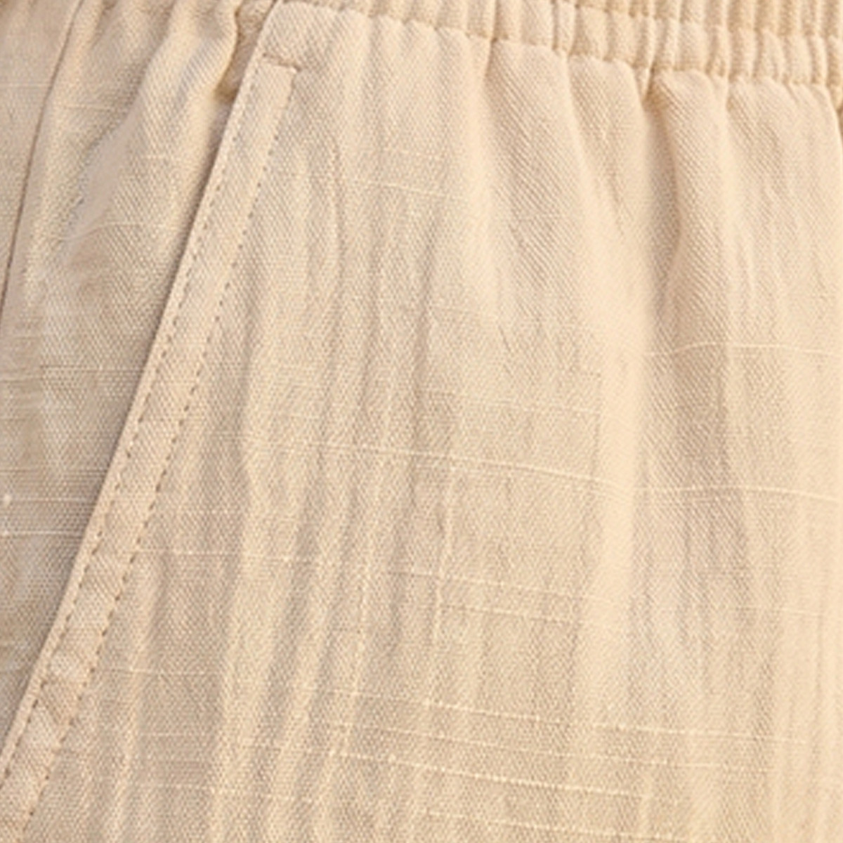 بنطلون سلاب بارز الملمس بخصر مرن من سبلاش بيزك-women-clothing-trousers-image-2