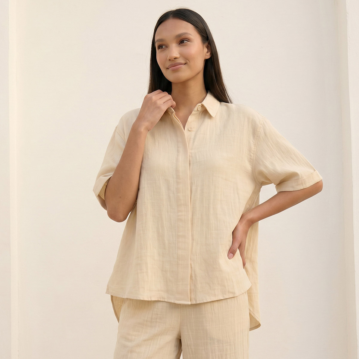قميص بفتحة أزرار مخفية من سبلاش بيزك-women-clothing-shirtsandblouses-shirts-image-1