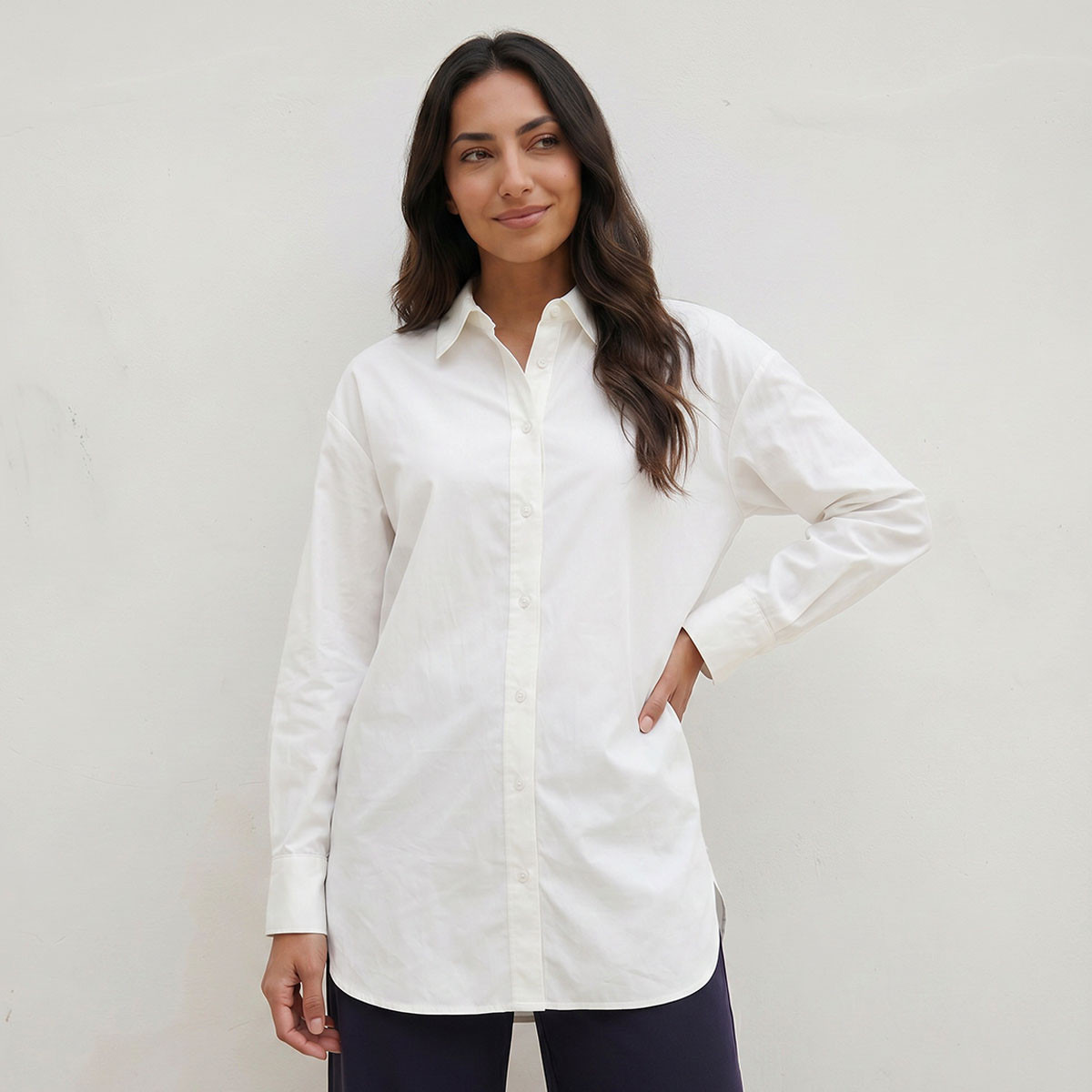 قميص واسع بطول غير متساوي من سبلاش بيسك-women-clothing-shirtsandblouses-shirts-image-1