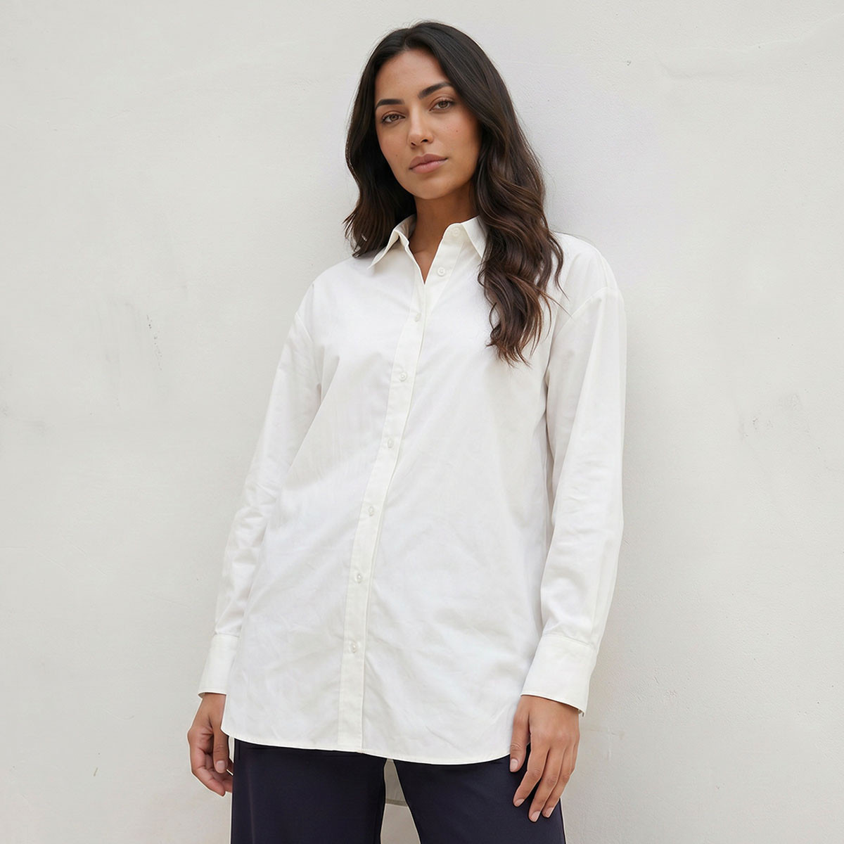 Splash Basic Oversized Shirt with High Low Hem-women-clothing-shirtsandblouses-shirts-image-11