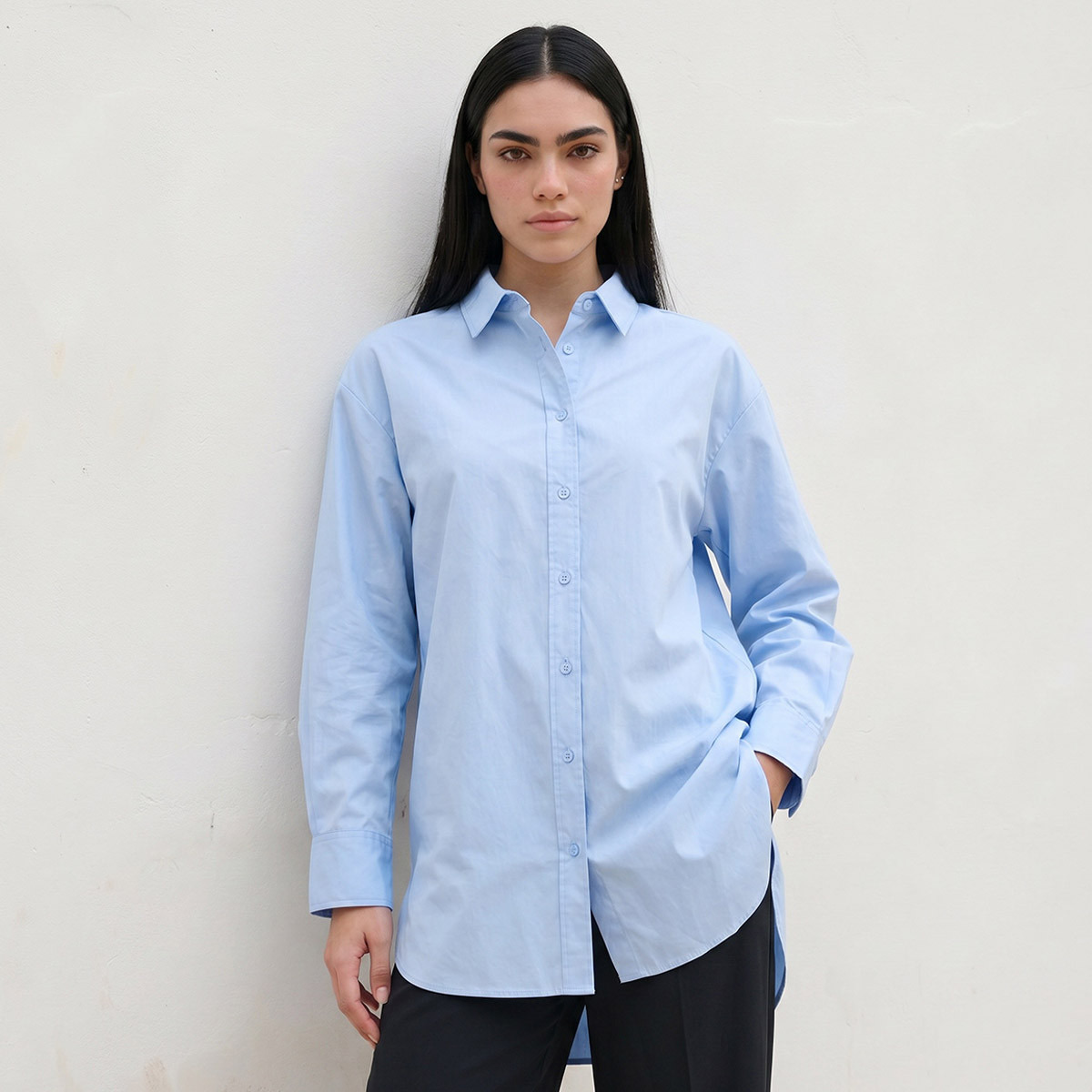 قميص واسع بطول غير متساوي من سبلاش بيسك-women-clothing-shirtsandblouses-shirts-image-1