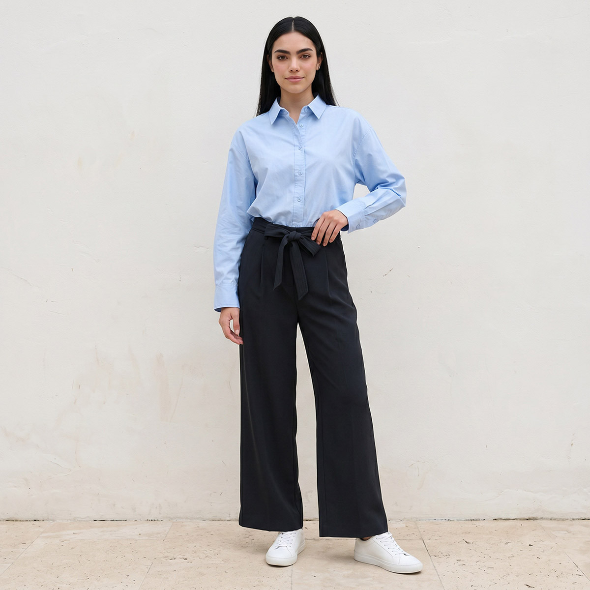 Splash Basic Oversized Shirt with High Low Hem-women-clothing-shirtsandblouses-shirts-image-22