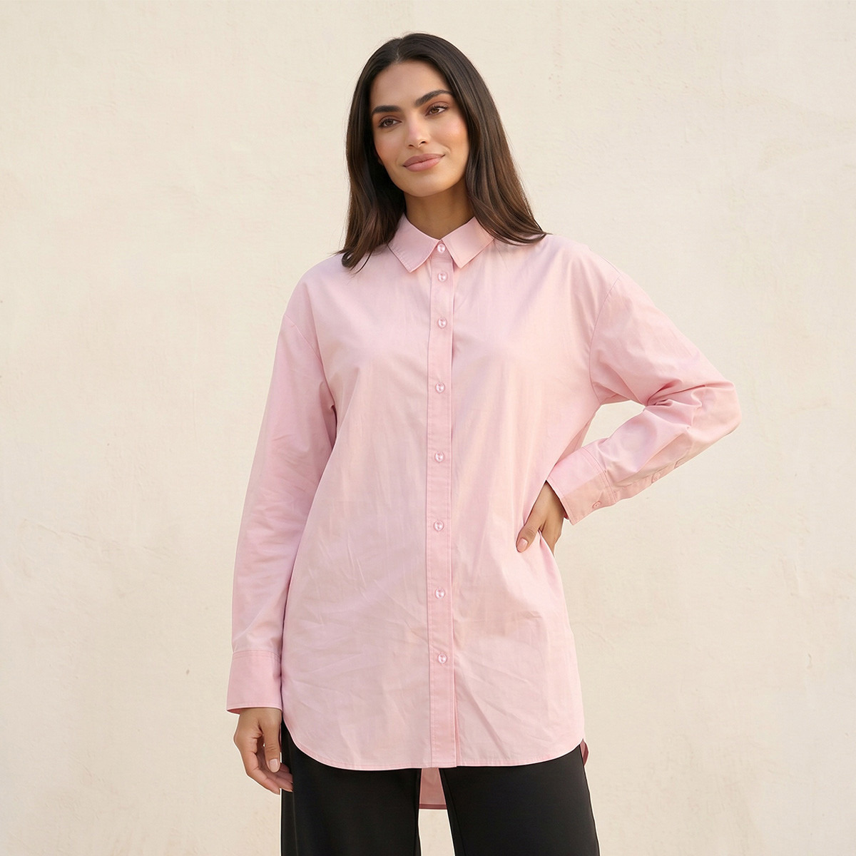 قميص واسع بطول غير متساوي من سبلاش بيسك-women-clothing-shirtsandblouses-shirts-image-1
