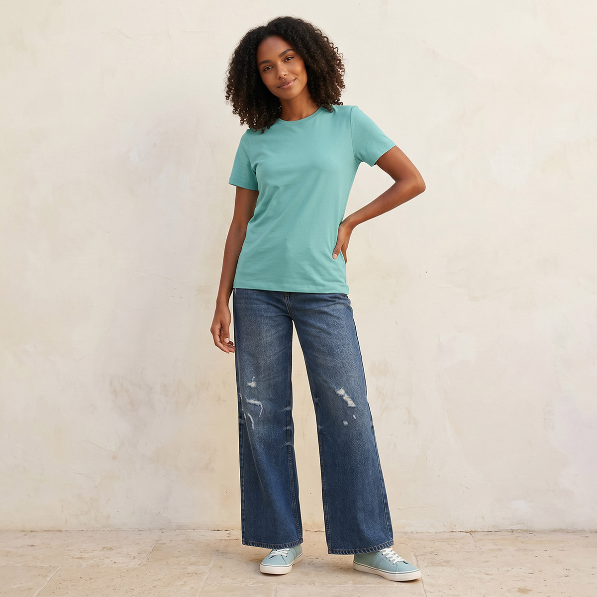 تيشيرت بقصة سليم من سبلاش بيسك-women-clothing-tshirts-image-3
