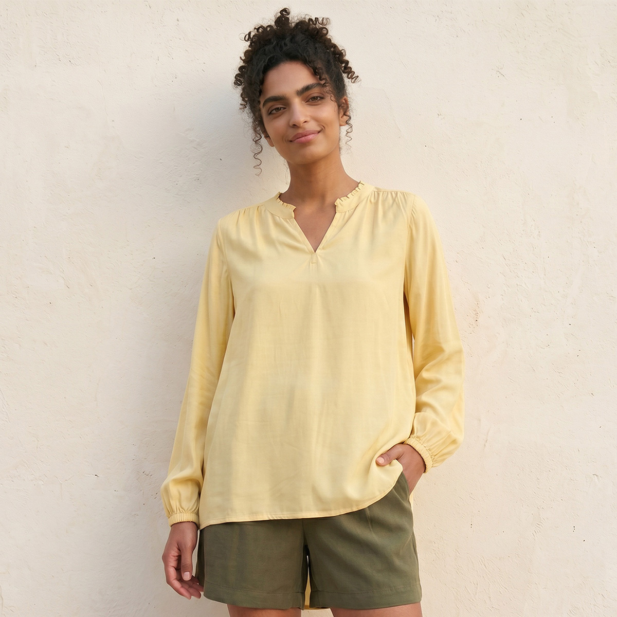 Splash Basic Viscose Top High-Low Hem-women-clothing-shirtsandblouses-blouses-image-1