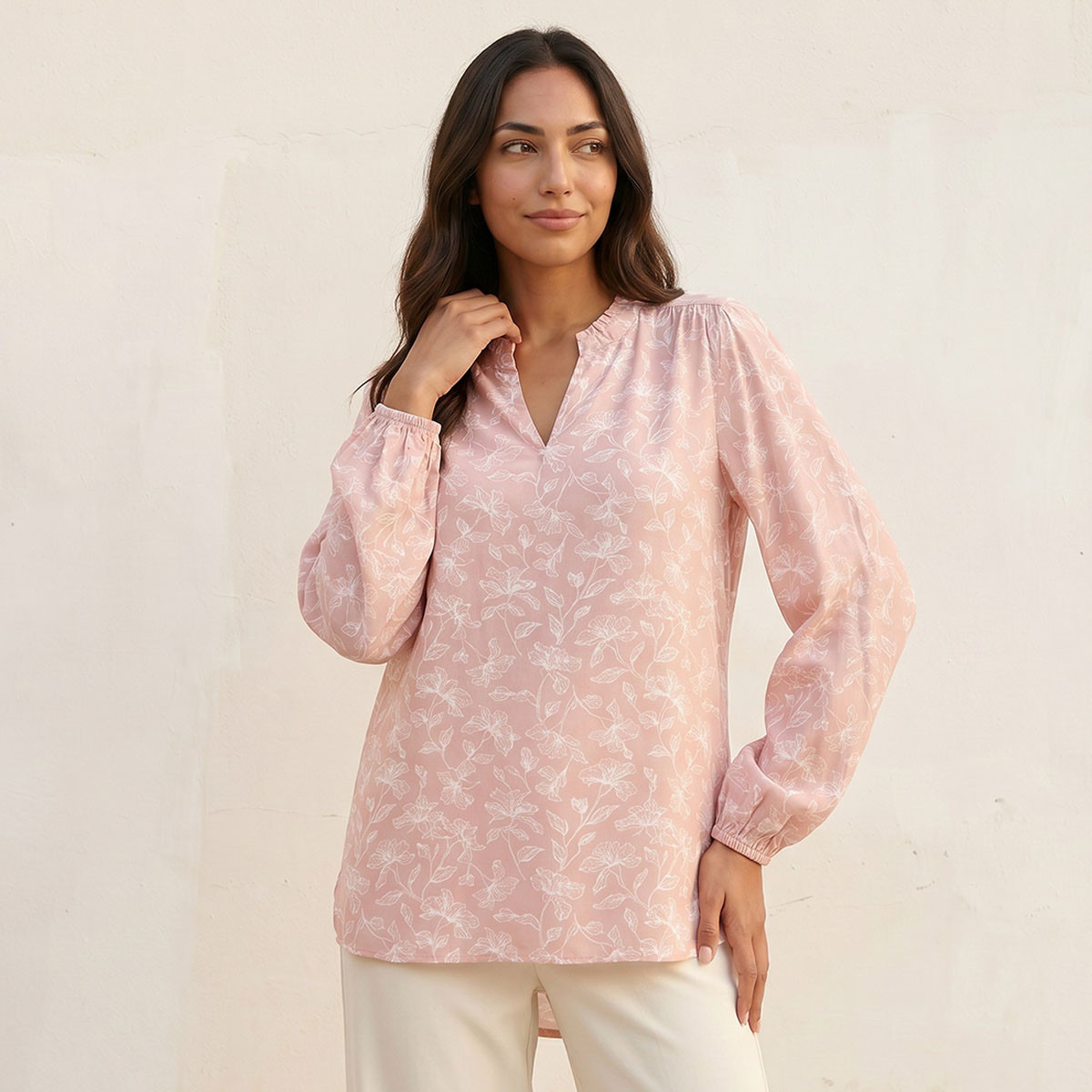 بلوزة فيسكوز ناعمة بطبعة زهور أنيقة من سبلاش-women-clothing-shirtsandblouses-blouses-image-1