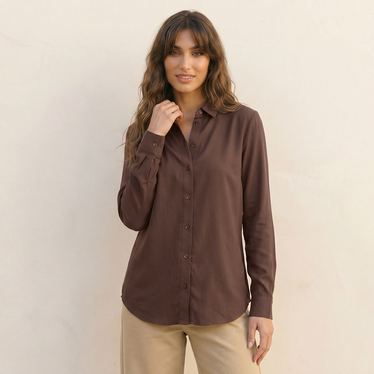 قميص فيسكوز أنيق بكسرة خلفية من سبلاش-women-clothing-shirtsandblouses-shirts-image-1