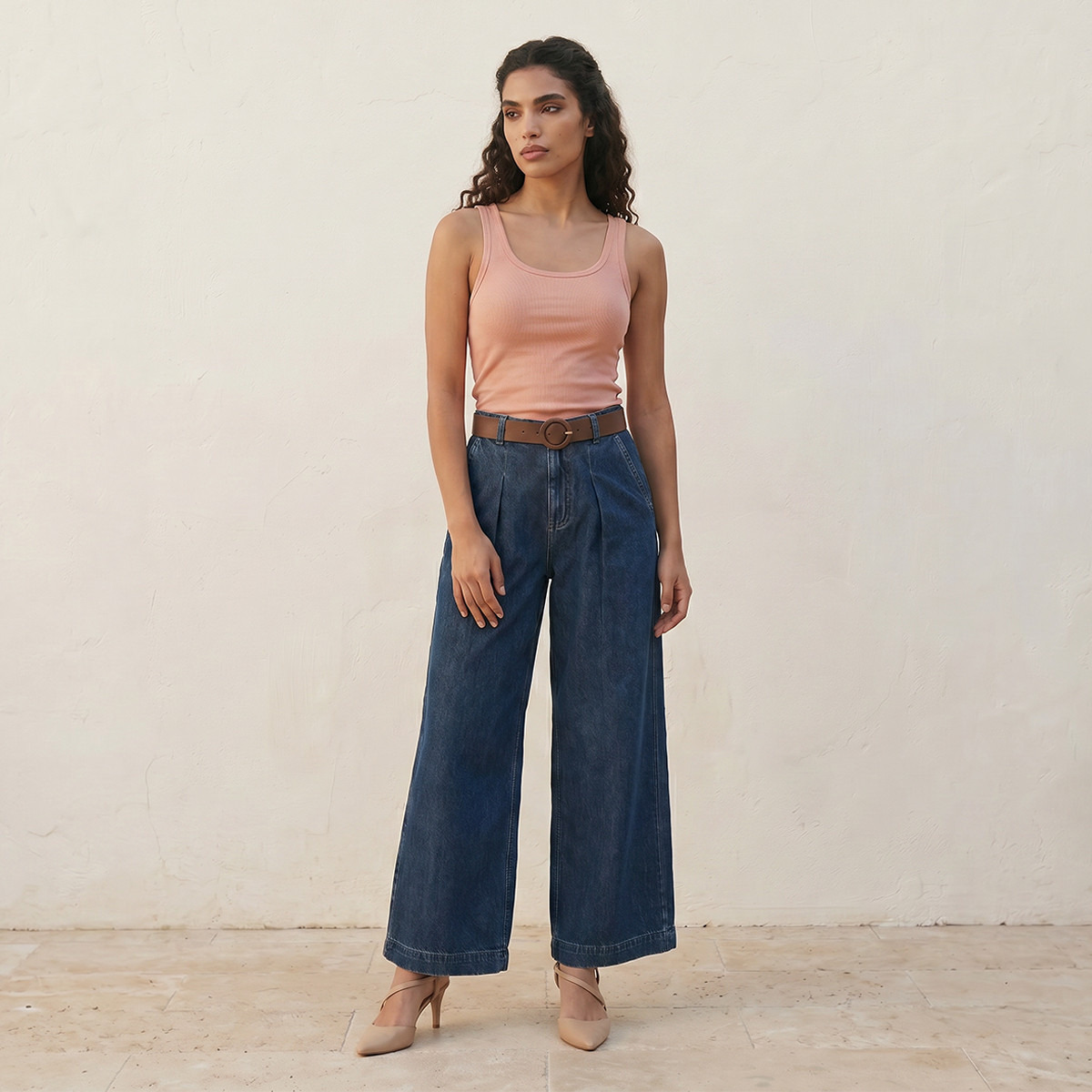 بلوزة تانك مضلعة بقصة ضيقة من سبلاش بيسك-women-clothing-tshirts-image-3