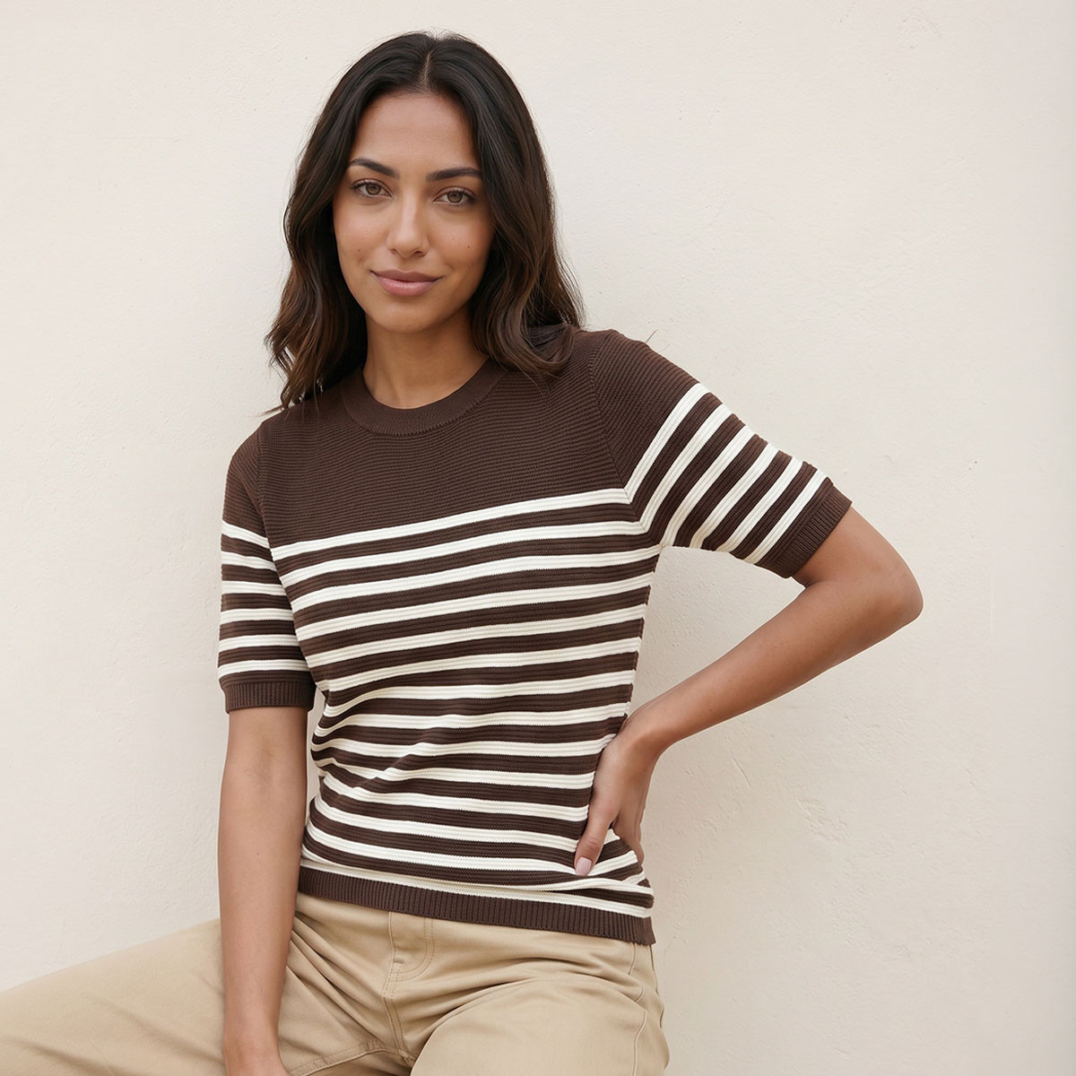 Splash Basics Ottoman Striped Crew Neck Sweater-women-winterwear-cardigansandjumpers-jumpers-image-5