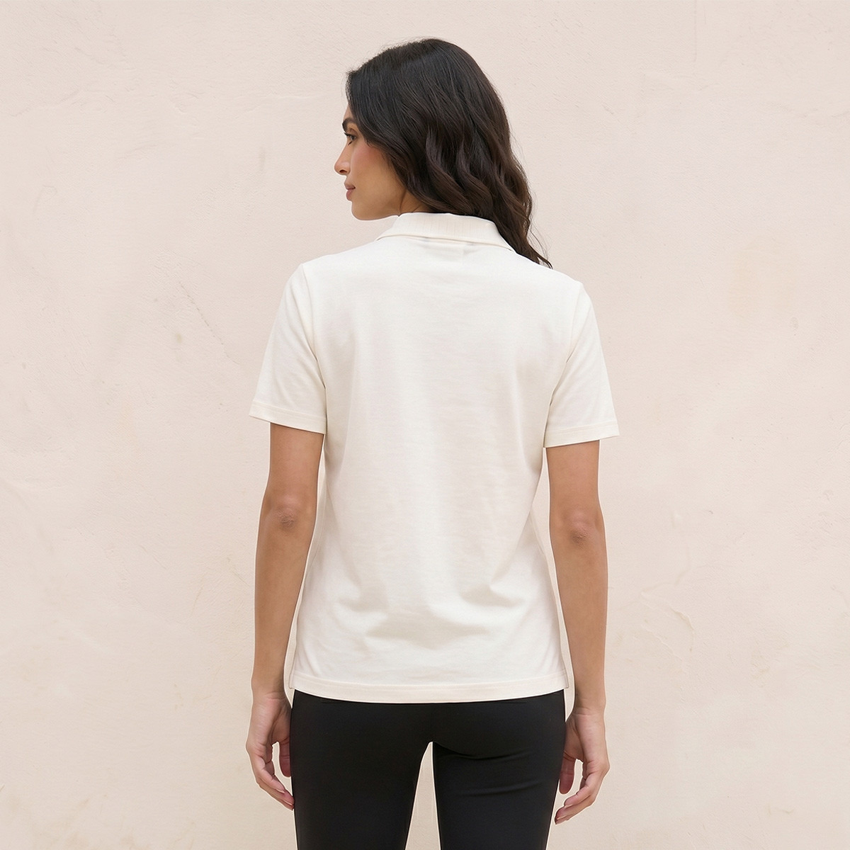 Splash Basic Polo T-shirt with Ribbed Collar-women-clothing-tshirts-image-4