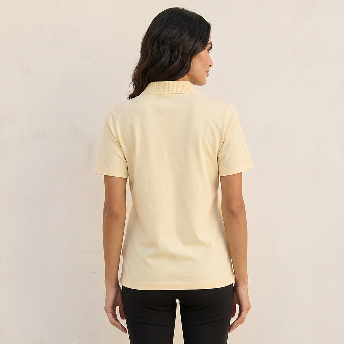 Splash Basic Polo T-shirt with Ribbed Collar-women-clothing-tshirts-image-4