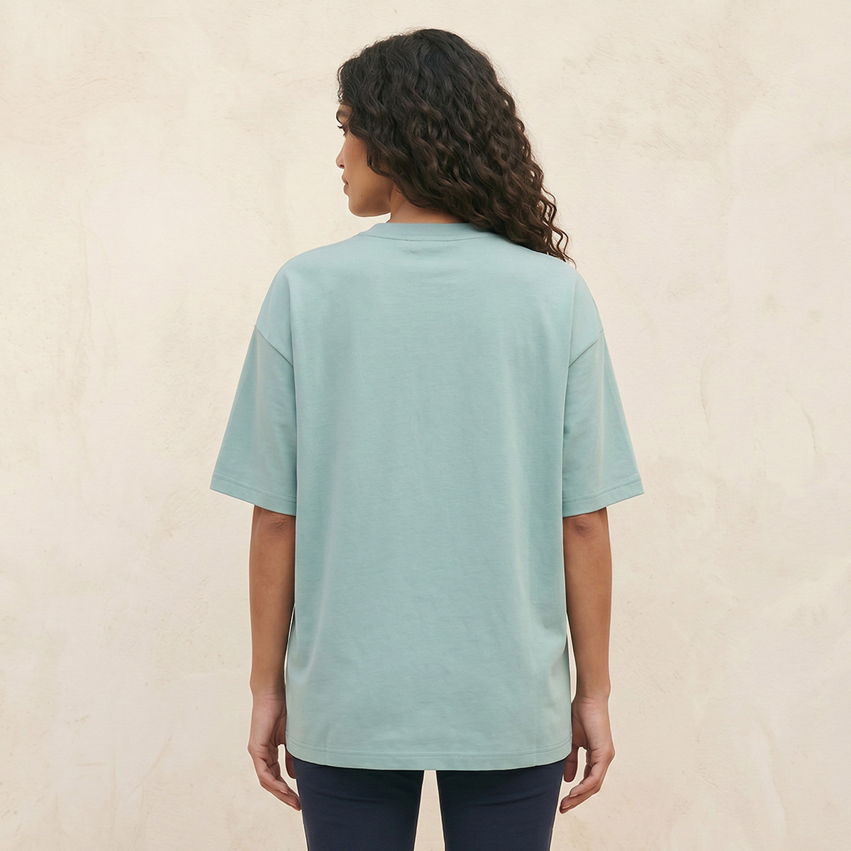 Splash Basic Boxy Fit T-shirt with Slogan Print-women-clothing-tshirts-image-4