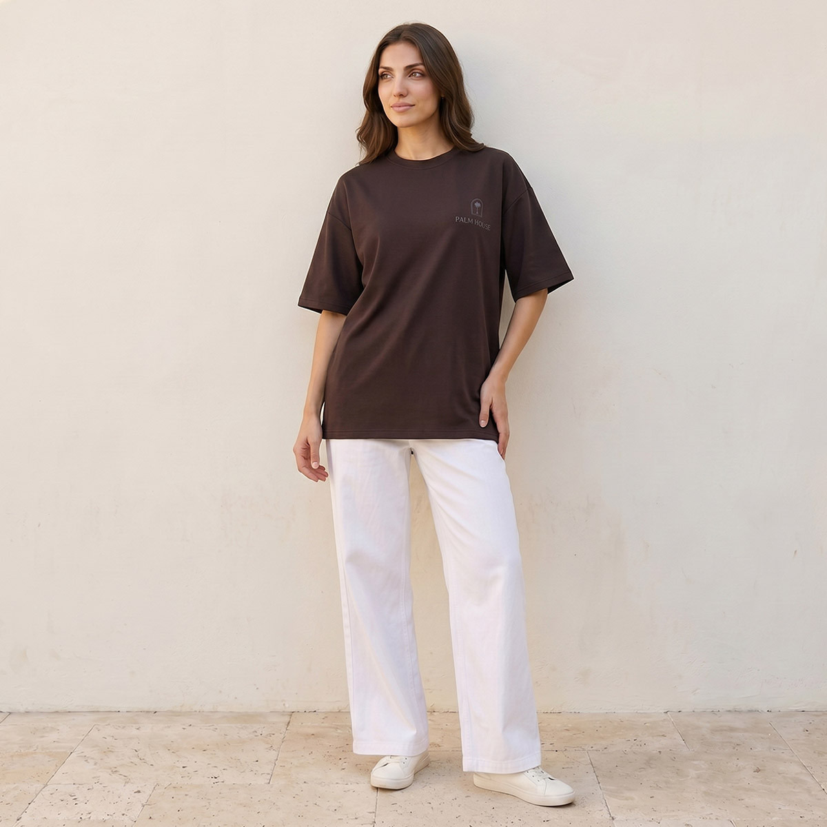 Splash Basic Boxy Fit T-shirt with Slogan Print-women-clothing-tshirts-image-3