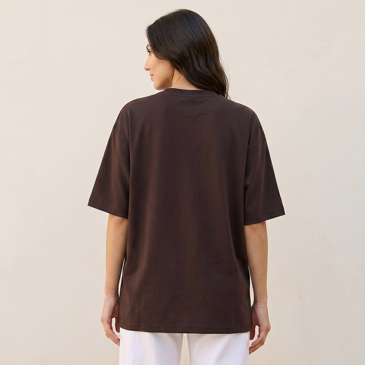 Splash Basic Boxy Fit T-shirt with Slogan Print-women-clothing-tshirts-image-4