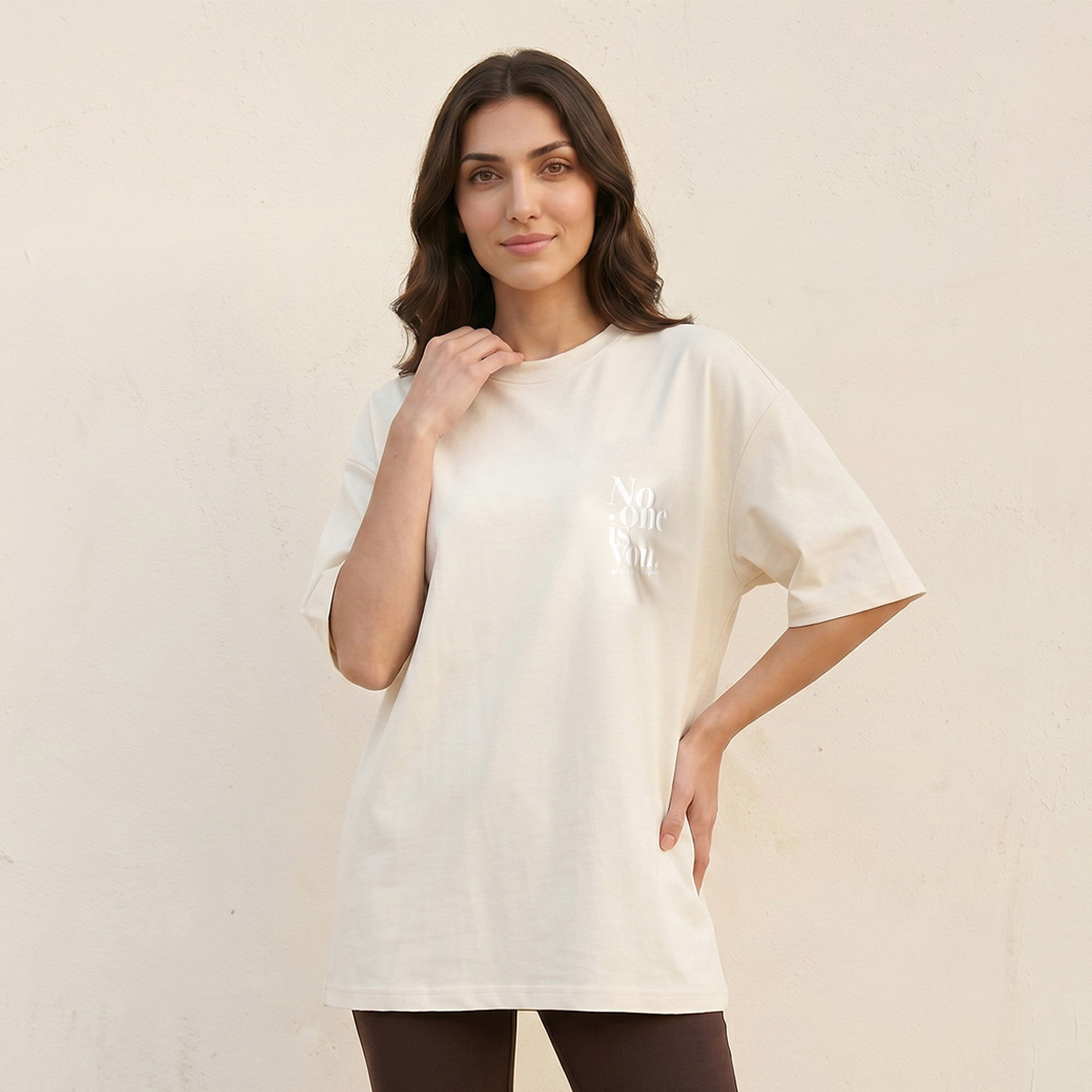 Splash Basic Boxy Fit T-shirt with Slogan Print-women-clothing-tshirts-image-5