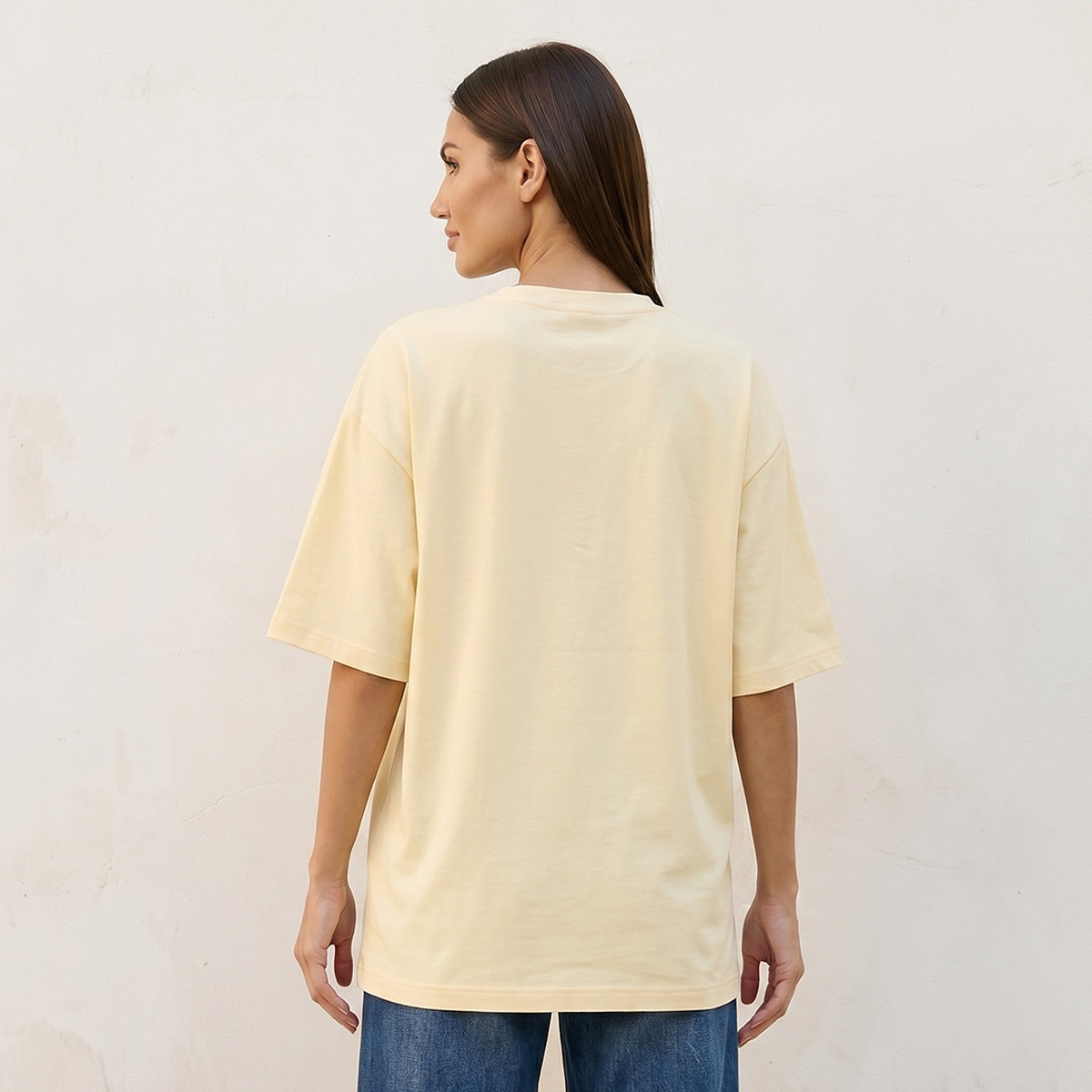 تيشيرت بوكسي بطبعات شعار من سبلاش بيسك-women-clothing-tshirts-image-4