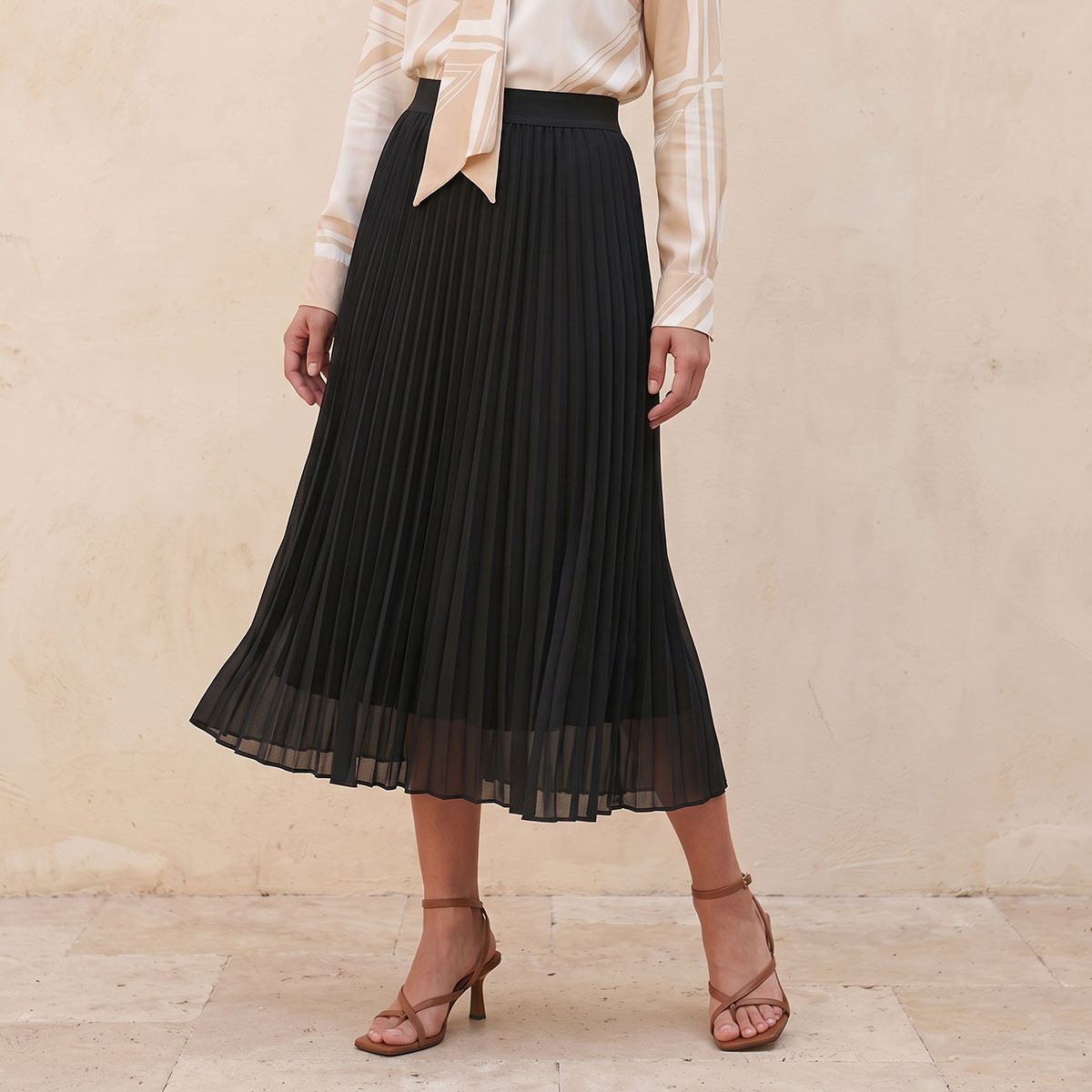 تنورة ميدي بكُسرات من سبلاش بيزكس-women-clothing-skirts-image-1