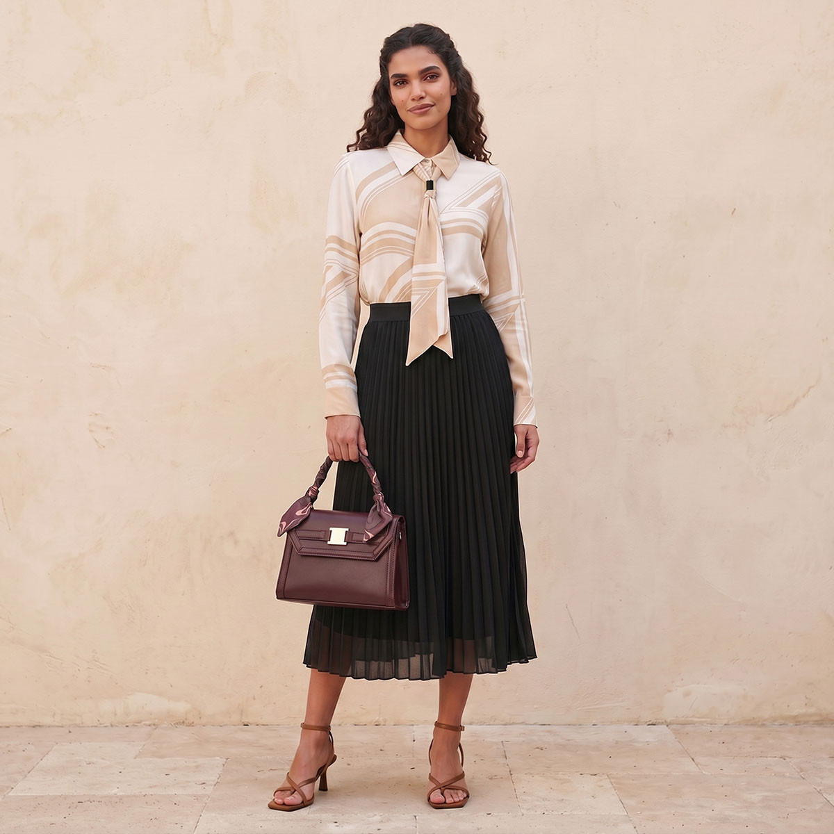 تنورة ميدي بكُسرات من سبلاش بيزكس-women-clothing-skirts-image-3