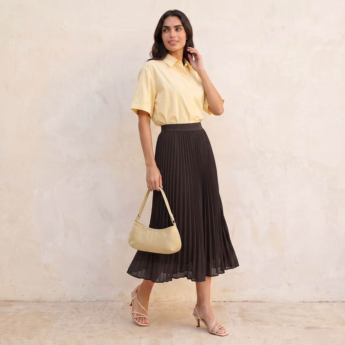 تنورة ميدي بكُسرات من سبلاش بيزكس-women-clothing-skirts-image-3