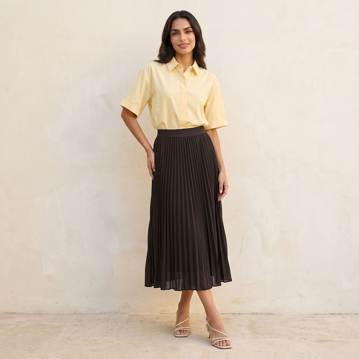 تنورة ميدي بكُسرات من سبلاش بيزكس-women-clothing-skirts-image-5