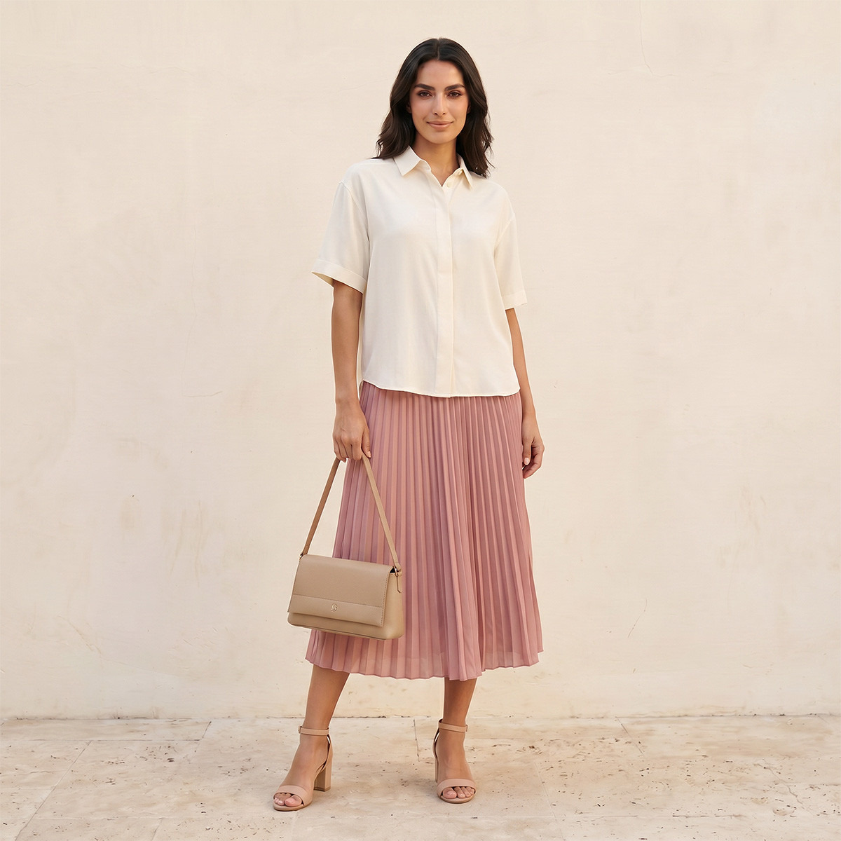 Splash Basics Midi Skirt with Pleated Design-women-clothing-skirts-image-5
