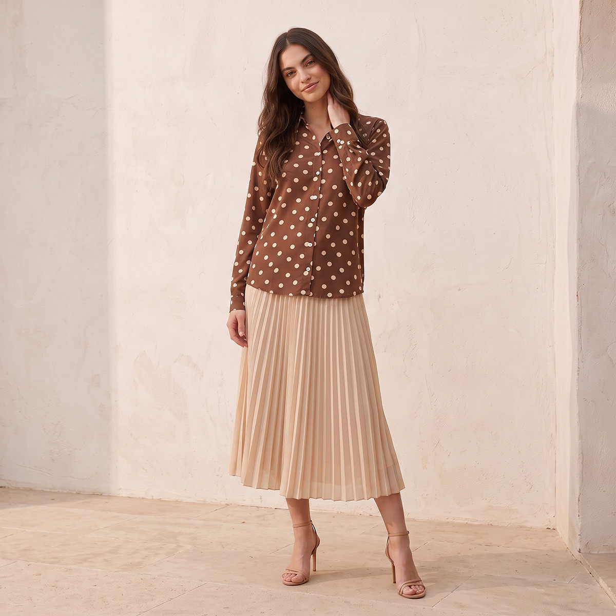 تنورة ميدي بكُسرات من سبلاش بيزكس-women-clothing-skirts-image-5