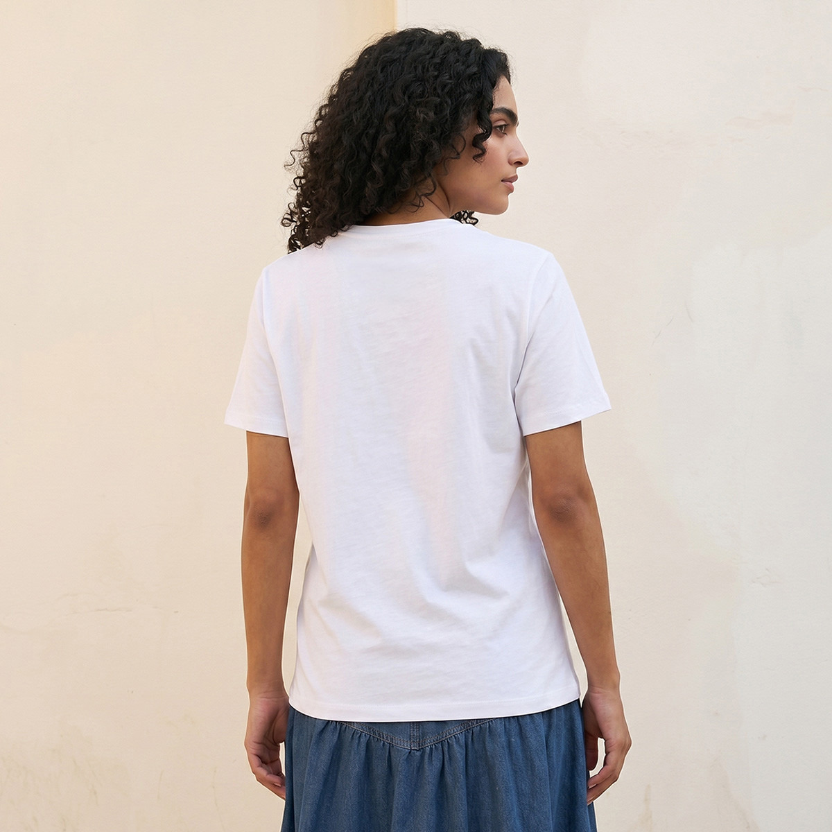 Splash Basic Cotton T-shirt with Slogan Print-women-clothing-tshirts-image-4