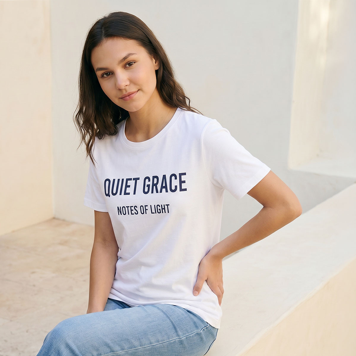 تيشيرت قطن بطبعات شعار من سبلاش بيزيك-women-clothing-tshirts-image-1