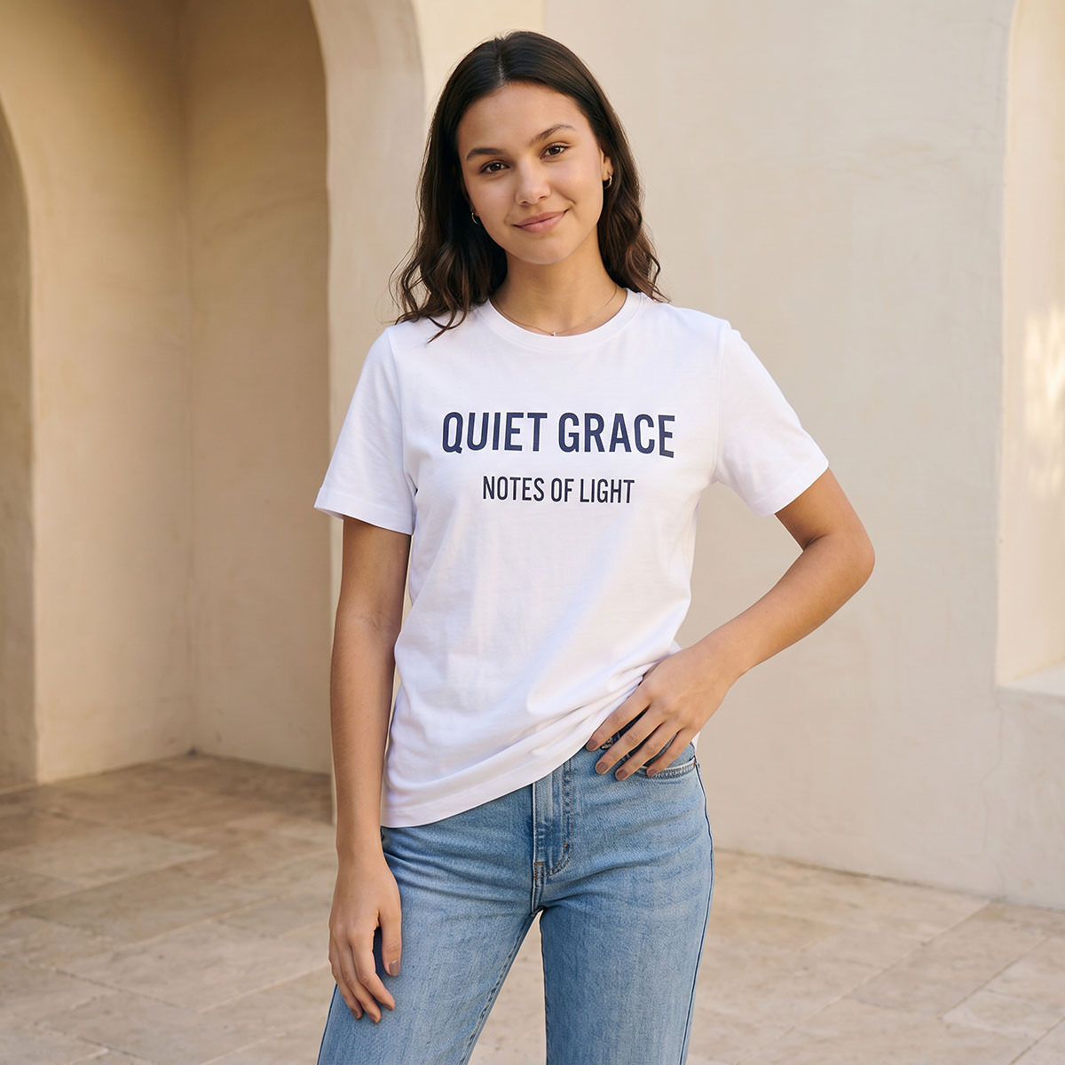 تيشيرت قطن بطبعات شعار من سبلاش بيزيك-women-clothing-tshirts-image-5
