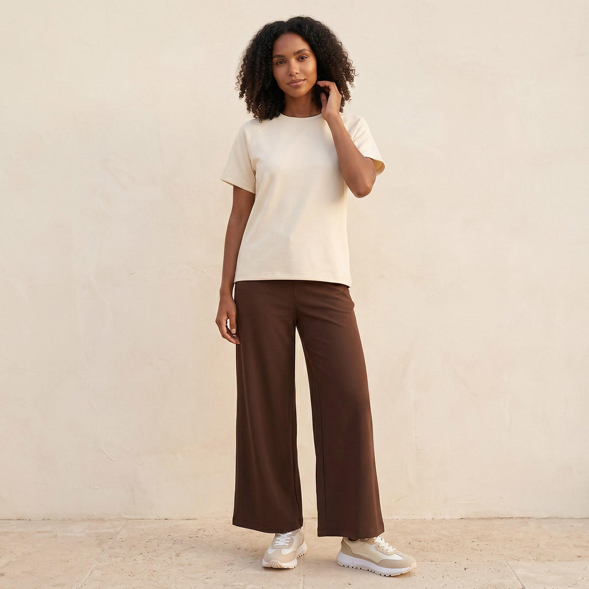 تيشيرت ناعم الملمس بأكمام مغايرة من سبلاش بيزكس-women-clothing-tshirts-image-2