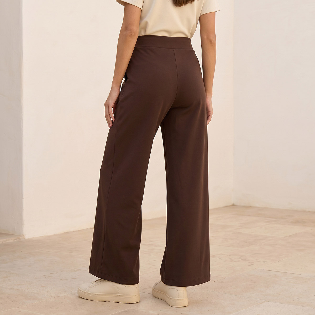 Splash Basics Elastic Waist Wide Leg Pants-women-clothing-trousers-image-4