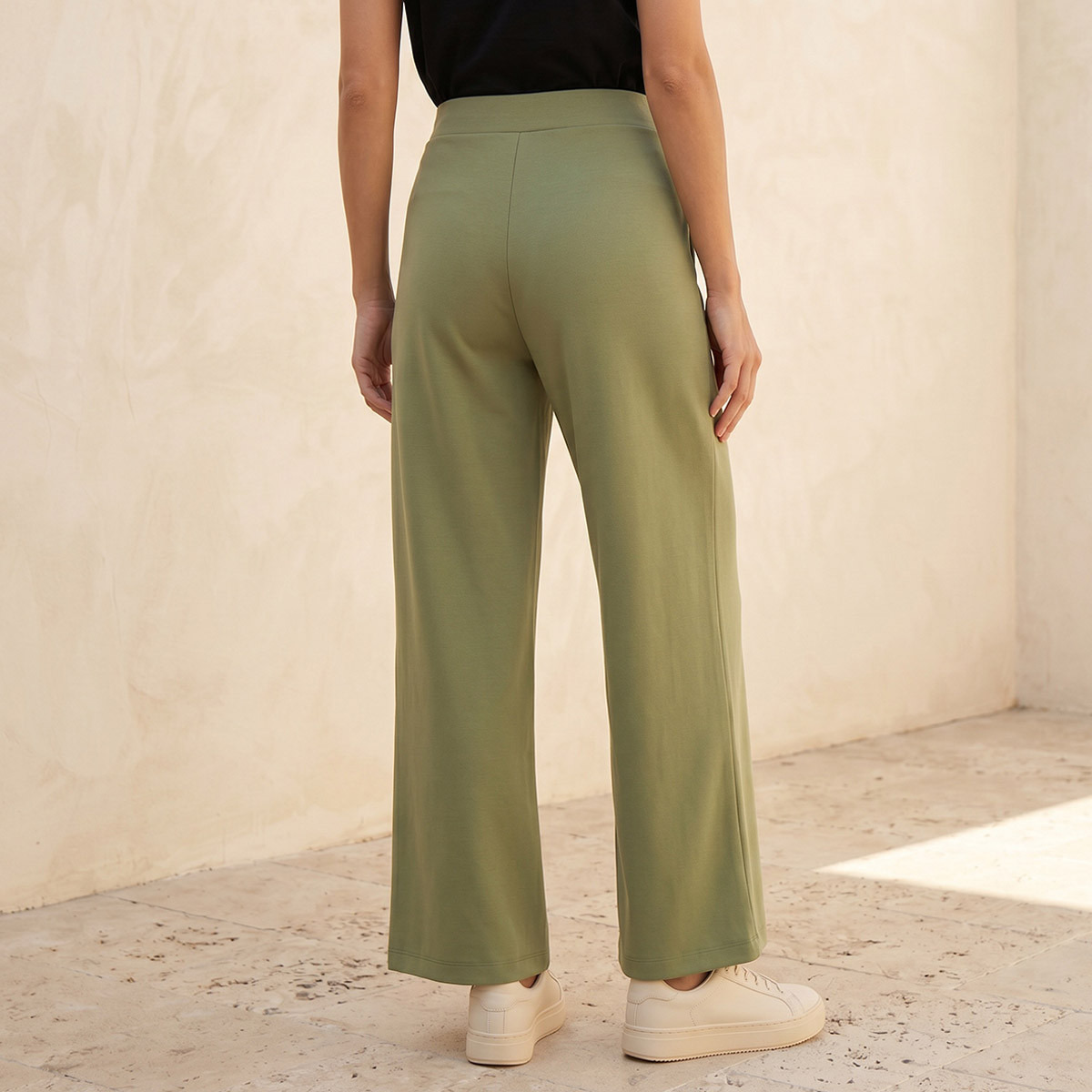 Splash Basics Elastic Waist Wide Leg Pants-women-clothing-trousers-image-4