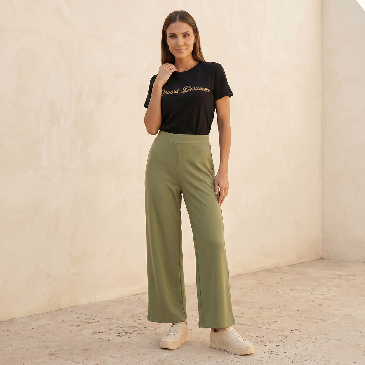 Splash Basics Elastic Waist Wide Leg Pants-women-clothing-trousers-image-5