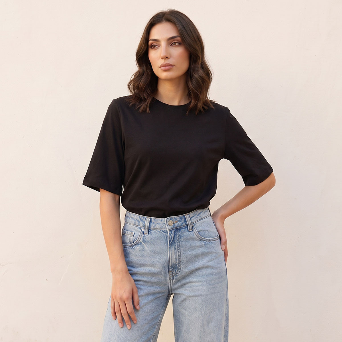 تيشيرت قطن بقصة مريحة من سبلاش بيزك-women-clothing-tshirts-image-1