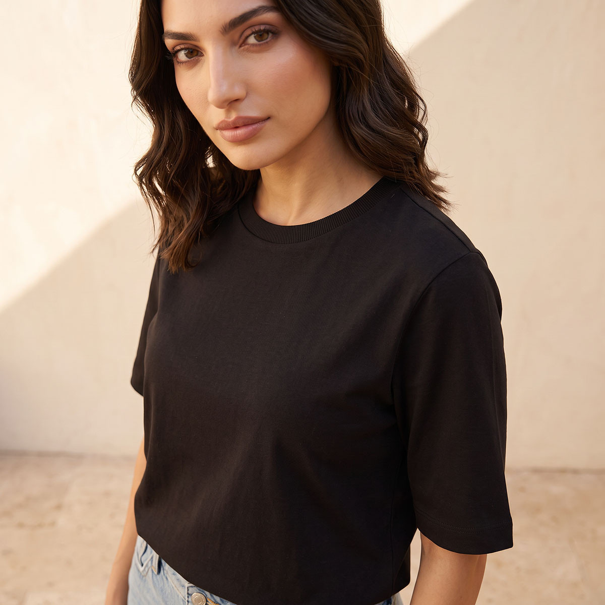 تيشيرت قطن بقصة مريحة من سبلاش بيزك-women-clothing-tshirts-image-4