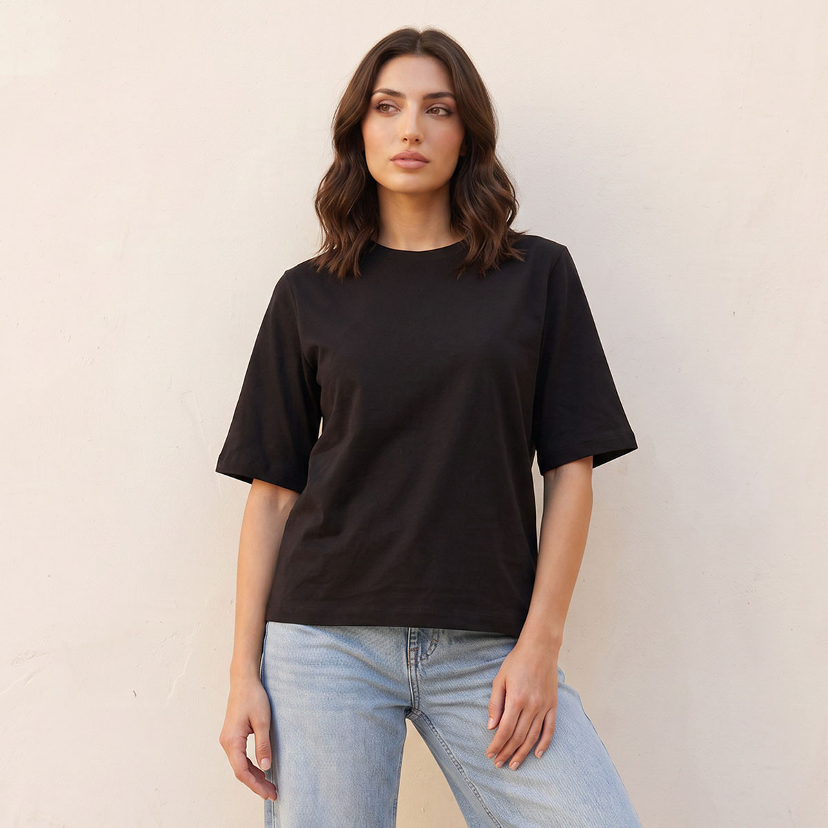 تيشيرت قطن بقصة مريحة من سبلاش بيزك-women-clothing-tshirts-image-5