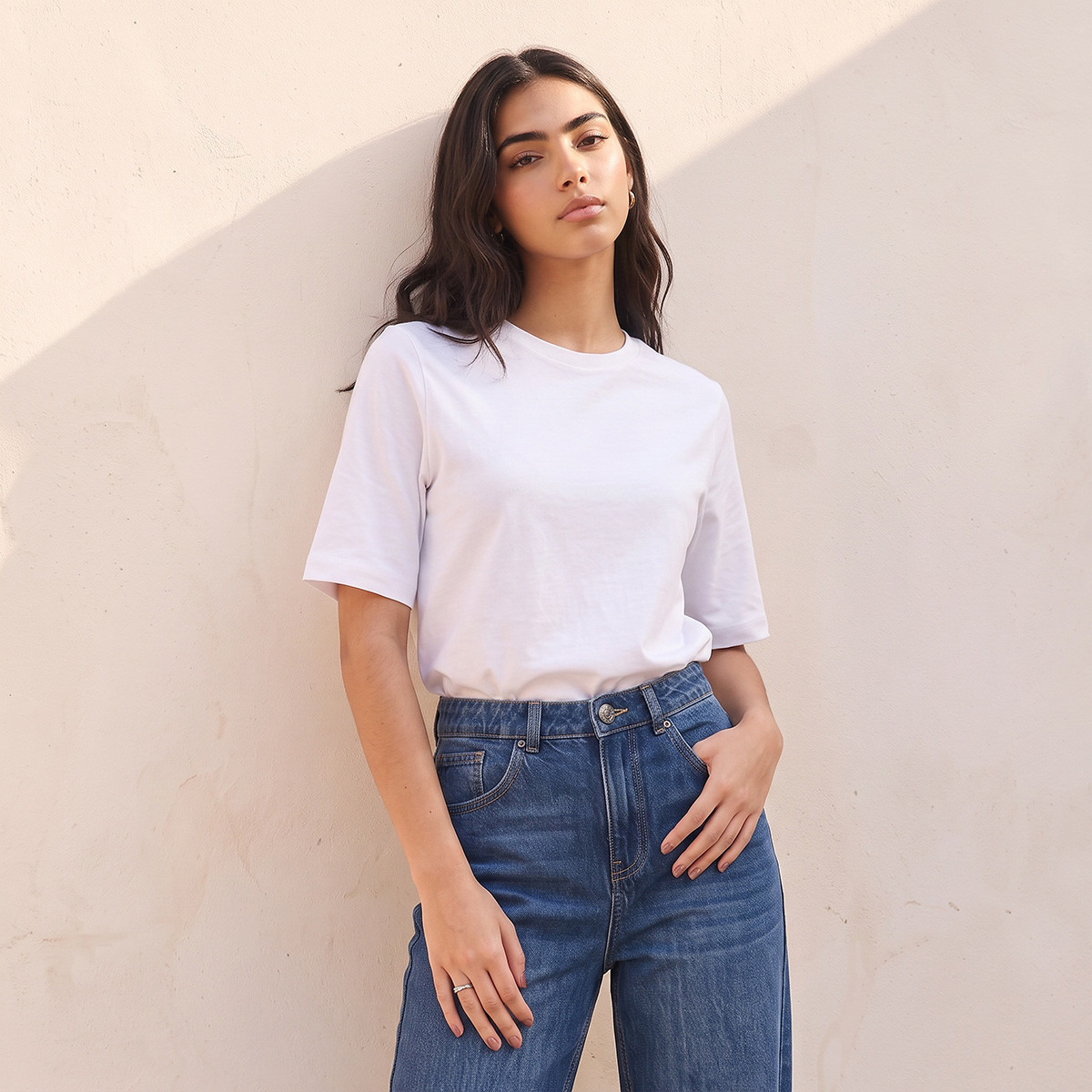 تيشيرت قطن بقصة مريحة من سبلاش بيزك-women-clothing-tshirts-image-1