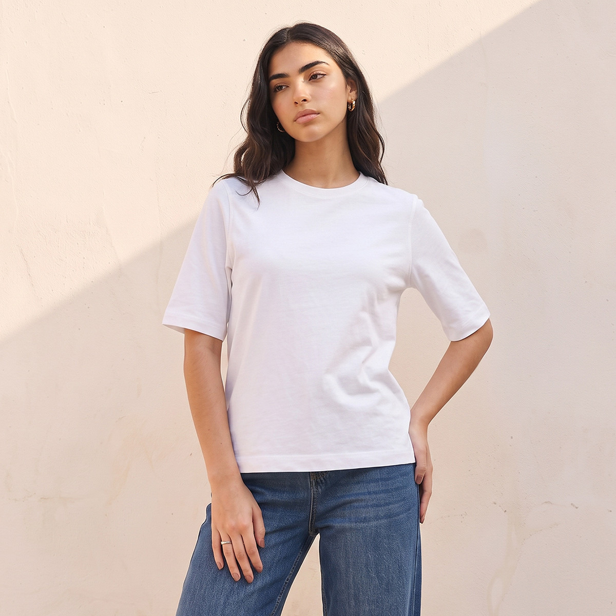 تيشيرت قطن بقصة مريحة من سبلاش بيزك-women-clothing-tshirts-image-5