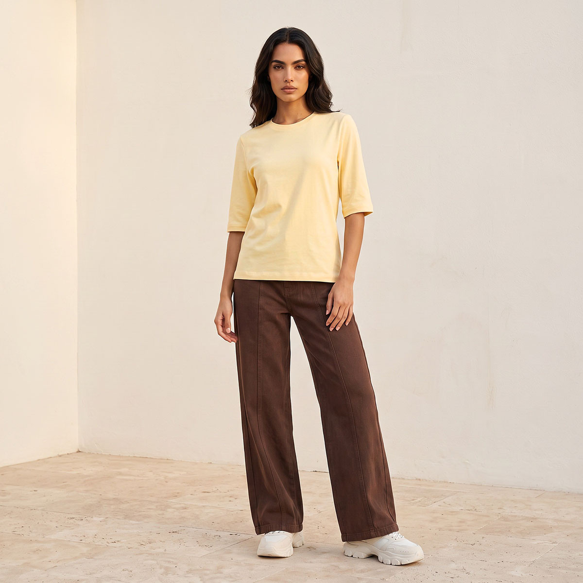 تيشيرت قطن بقصة مريحة من سبلاش بيزك-women-clothing-tshirts-image-7